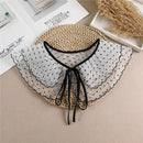 Linbaiway 2022 Lace Chiffon Doll Fake Collar Ladies Shawl Wrap Removable Detachable Embroidered False Collar Clothes Accessory