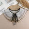 Linbaiway 2022 Lace Chiffon Doll Fake Collar Ladies Shawl Wrap Removable Detachable Embroidered False Collar Clothes Accessory