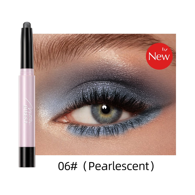 QIBEST Pearlescent Silkworm Eyeshadow Pen Lasting Waterproof Shiny Pigment Cosmetics Glitter Matte Nude Eye Shadow Pencil Makeup