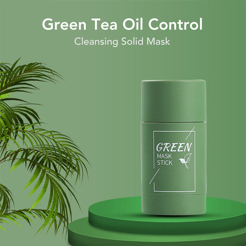 Green Tea Mask Stick Blackhead Remover Clay Face Mask Oil Control Acne Remover Pore Cleansing Purifying Detoxifying Skin Care