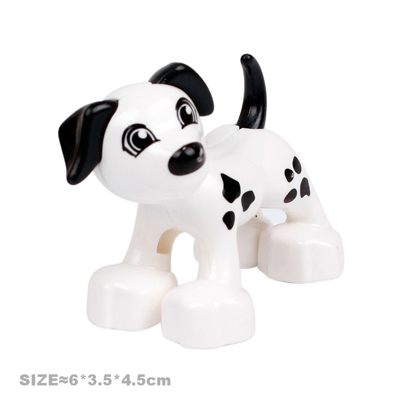 Big Size Building Blocks Cat Dog Pig Rabbit Model Accessories Compatible Bricks Farm Animals Set Assemble Education Toys For Kid