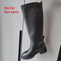 FEDONAS 2023 Ins ZA Genuine Leather Knee High Boots For Women Thick Heeled Autumn Winter Warm Shoes Woman High Motorcycle Boots