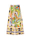 TFMLN 2022 Summer Women 2PCS Print Blouses+Skirts Set New Turn Down Collar Long Sleeve Tops High Waist Dress Girl Outfits