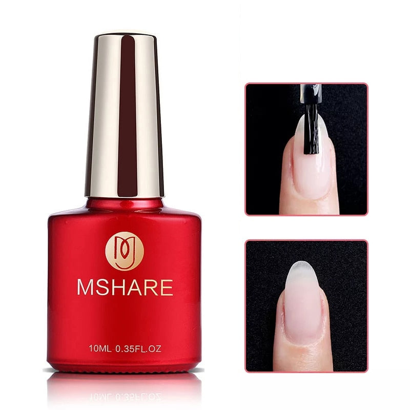 MSHARE 10ml Milky White Builder Nail Extension Gel Self leveling Nails Quick Building Clear Pink Nail Tips UV Led Gel Soak Off