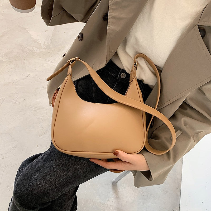 HOCODO Fashion Shoulder Bags For Women 2022 Casual Crossbody Bags For Women Pu Leather Solid Color Simple Handbags Women&