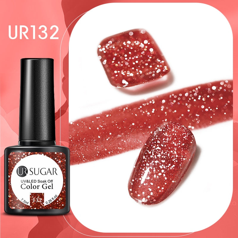 UR SUGAR Sparkling Gel Nail Polish Reflective Glitter Nail Gel Semi Permanent Nail Art Varnish For Manicures Need Base Top Coat