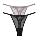 2PCS/Set Mesh Transparent Thong Women Panties Underwear Women Seamless G-String Female Underpants Intimates Lingerie S-XL