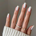 24Pcs/Box Charming Pink Flame Short Ballet Wearable Fake Nails press on Square Head Full Cover Detachable Finished Fingernails