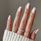 24Pcs/Box Charming Pink Flame Short Ballet Wearable Fake Nails press on Square Head Full Cover Detachable Finished Fingernails