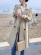 Aelegantmis Women Casual Long Trench Coat With Sashes Double Breasted Women's Windbreaker 2022 Chic Office Coat Ladies Outerwear