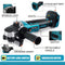 Drillpro 18V 125/100mm Brushless Impact  Angle Grinder Cordless Cutting Machine Polisher Power Tools compatible Makita Battery