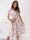 2022 Summer Balck White Print Dress Women Short Sleeve A-Line Midi Dress With Belt Bandage Party Dresses Vestidos Mujer Verano