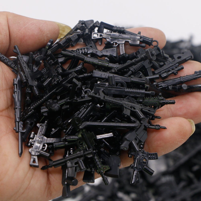 Army Guns Weapon Pieces Assembly Blocks Soldier Figure Accessories DIY MOC Bricks Accessories WW2 Military GunToys Gift For Kids
