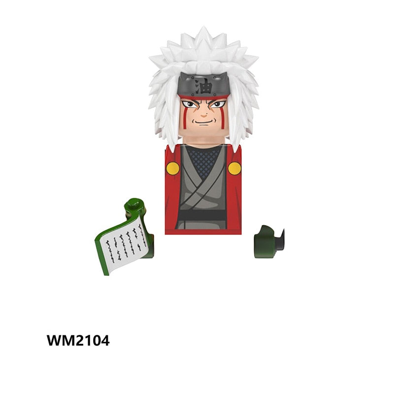 Naruto Sasuke Sakura Kakashi Obito Jiraiya Tsunade anime dolls Mini Action toy Figures cartoon Assemble blocks kid Birthday gift