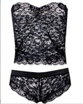 Sexy Women Lingerie Set Thin Lace Flower Printed Underwear Suit Female Adjustable Shoulder Strap Triangle Cup Bralettle