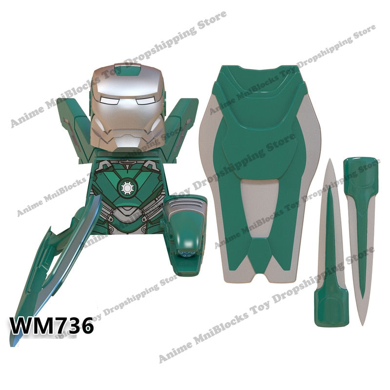 XP193 D009 WM718 Mark suit Disney anime movie figurine dolls mini plastic action toy figures Assemble blocks Christmas gifts