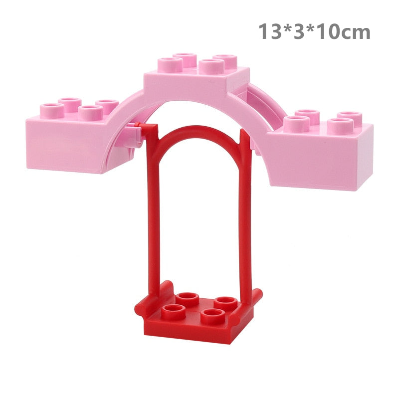 Big Building Blocks Compatible Slide Swing Seesaw Park Playground Series Large Bricks Children Educational Creative Toy Kid Gift