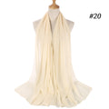 Hijab Scarf 72*175cm Plain Chiffon Scarves For Women Muslim Fasion Islam Clothing Headscarves Shawl For Ladies Headwrap Ramadan