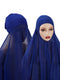 Instant Hijab With Cap Heavy Chiffon Jersey Hijab For Women Veil Muslim Fashion Islam Hijab Cap Scarf For Muslim Women Headscarf