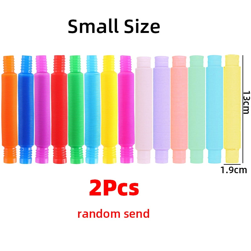 Pop Tube Sensory Toy Fidget Anti Stress Relieve Stretch Bellows Children Multicolor Squeeze Folding Pipe Autism ADHD Anxiety Toy