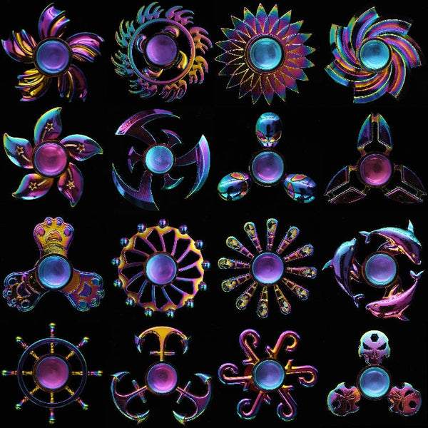 Hot Rainbow Metal Fidget Spinner Zinc Alloy Colorful Hand Spinner Antistress Toys for Children Adult Gifts for Children Adult