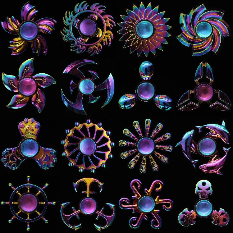 Hot Rainbow Metal Fidget Spinner Zinc Alloy Colorful Hand Spinner Antistress Toys for Children Adult Gifts for Children Adult