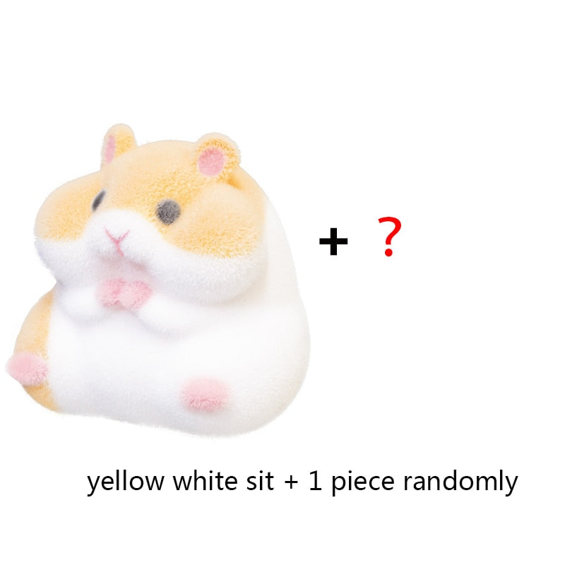 Original Genuine Capsule toys cute kawaii fatty milky soft hamster flocking plush dolls squeeze Stress Relief gashapon toys