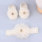 Lovely Pearl Bows Newborn Baby Girl Headband Socks Set Lace Flower Baby Hair Band Turban Baby Little Girl Hair Accessories