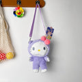 New Kawaii Sanrioed My Melody Cinnamoroll Cartoon Plush Bag Anime Soft Stuffed Animals Plushie Backpack Girls Doll Toys Gifts