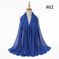 Hijab Scarf 72*175cm Plain Chiffon Scarves For Women Muslim Fasion Islam Clothing Headscarves Shawl For Ladies Headwrap Ramadan