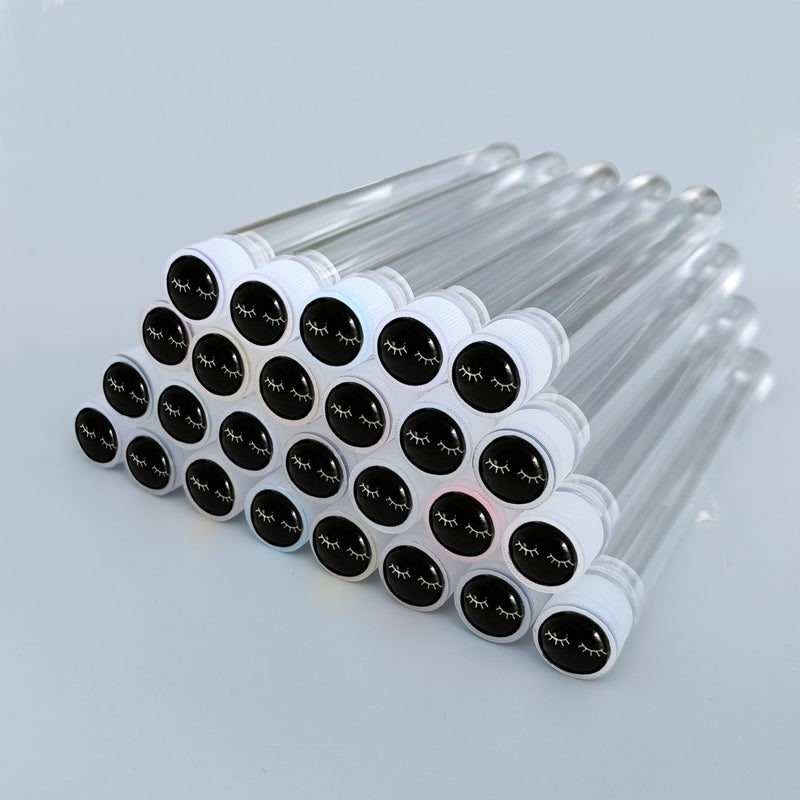 50pcs Reusable Eyelash Brush Tube Eye Lash Brush Eyebrow Brush Resin Drill Replaceable Mascara Wand Brushes Dust-proof