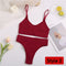 2PCS/Set Women Seamless Bra Panties Set Sexy Stretch Sport Bra Thong Briefs Style Panty Bralette Crop Top Intimates Lingerie Set
