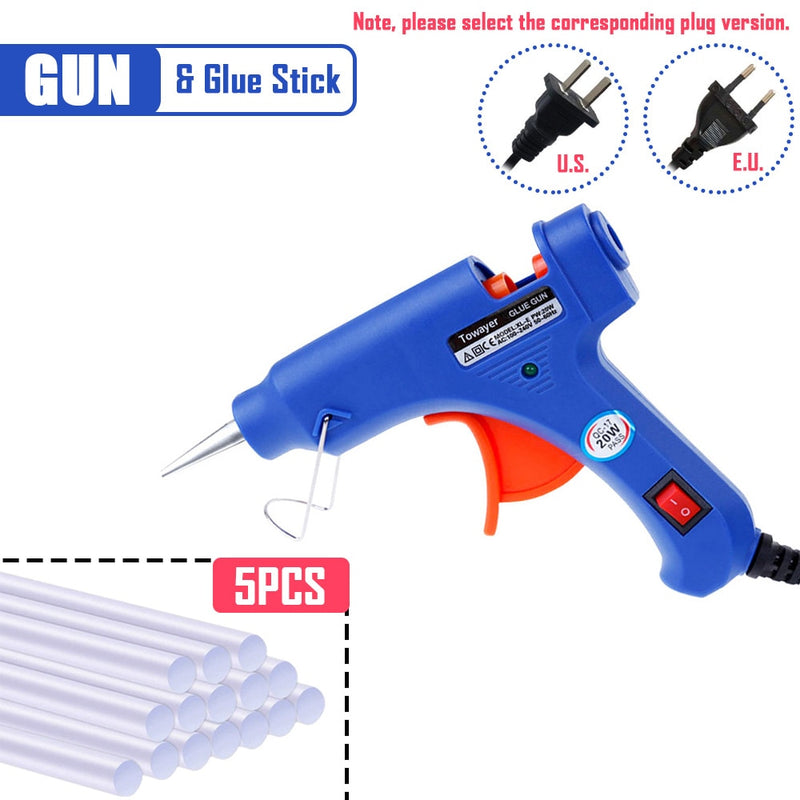 Hot Melt Glue Gun with 7mm*100m Glue Sticks 20W Electric Mini Household Heat Temperature Thermo Tool Industrial Repair Tools Gun