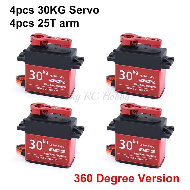 Waterproof 20KG 25KG 30kg 35kg 40KG 60KG Servos 180 270 360 Degree Large Torque Digital Servo Metal Gears 25T Arm For RC Car