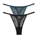 2PCS/Set Mesh Transparent Thong Women Panties Underwear Women Seamless G-String Female Underpants Intimates Lingerie S-XL