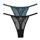 2PCS/Set Mesh Transparent Thong Women Panties Underwear Women Seamless G-String Female Underpants Intimates Lingerie S-XL