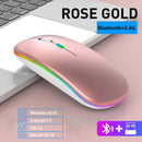 Wireless Mouse USB Rechargeable Bluetooth-compatible RGB Mouse Silent Ergonomic Mouse With Backlight For Laptop PC ipad
