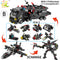 HUIQIBAO SWAT Police Station Truck Model Building Blocks City Machine Helicopter Car Figures Bricks Educational Toy For Children