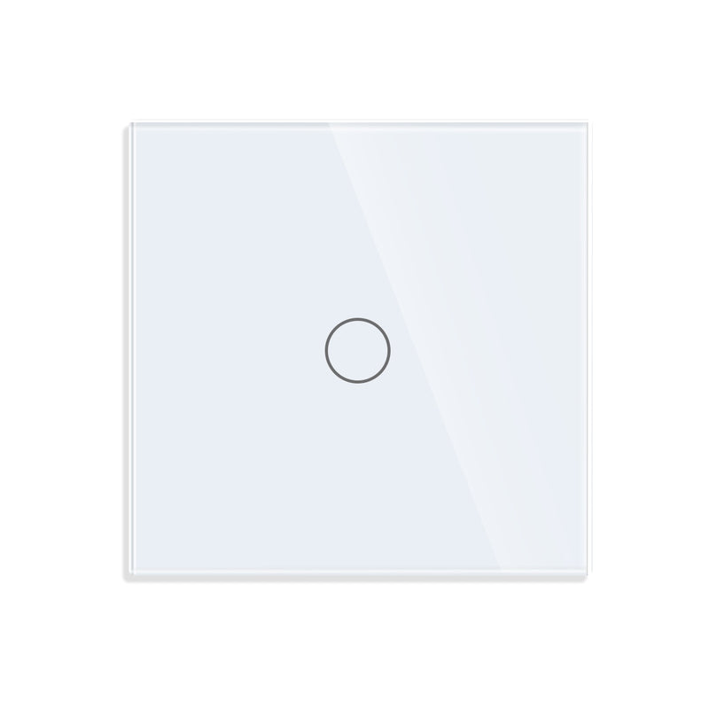 Bingoelec EU AC100-240V Tempered Black White Crystal Glass Touch Switch Panel Wall Light Sensor Button 1Gang 2gang LED Indicator