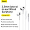 Baseus Wired Earphone H17 3.5mm In-ear with Microphone for Samsung Galaxy Xiaomi Huawei 3.5mm Ports Devices HiFi Sport Headphone
