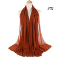 Hijab Scarf 72*175cm Plain Chiffon Scarves For Women Muslim Fasion Islam Clothing Headscarves Shawl For Ladies Headwrap Ramadan