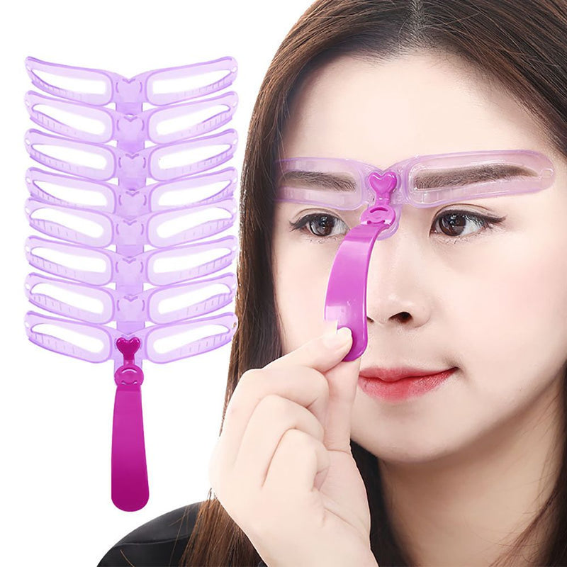 8pcs\lot Eyebrow Stencil Reusable Eyebrow Shaper Brow Stamp Template Eyebrows Shape Set Eye Brow Makeup Tools and Accessories