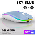Rechargeable Bluetooth Wireless Mouse with 2.4GHz USB RGB 1600DPI Mouse for Computer Laptop Tablet PC Macbook Gaming Mouse Gamer