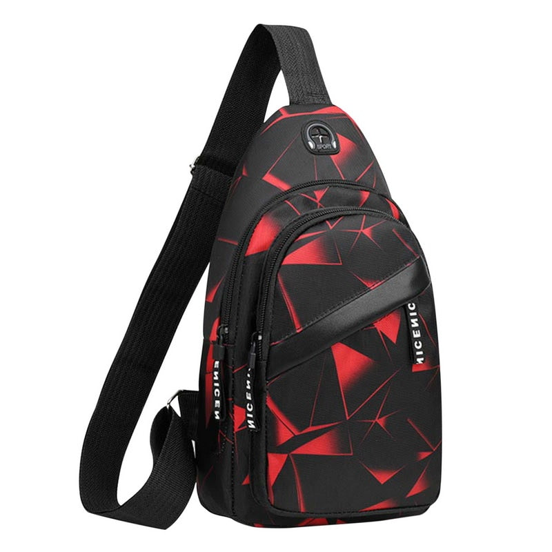 Men Anti Theft Chest Bag Shoulder Bags USB Charging Crossbody Package School Short Trip Messengers Bags Men&