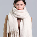 2022 New Women Plaid Scarf Winter Pashmina Shawls Cashmere Thick Wraps Lady Tassel Warm Scarves Rainbow Hairy Bufanda