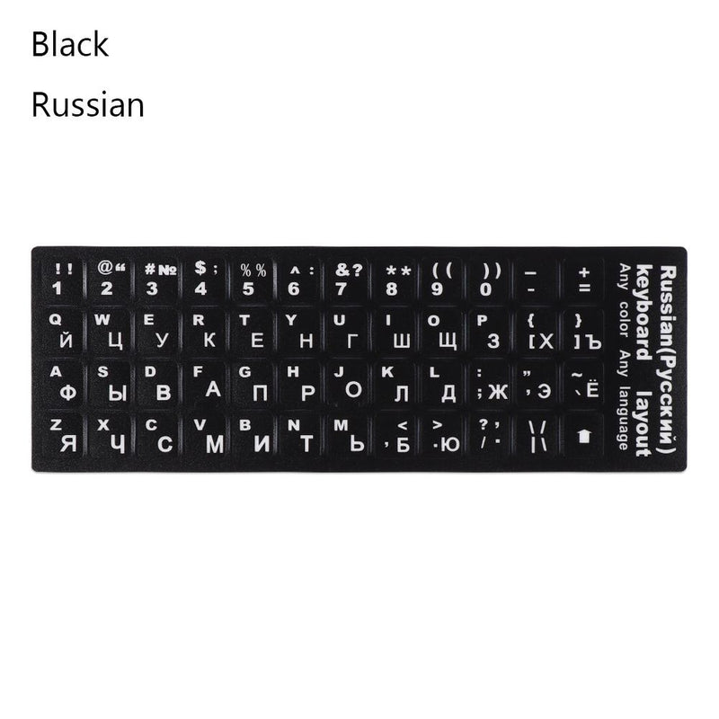 Keyboard Stickers Alphabet Layout English Russian Spanish Deutsch Arabic Laptop Desktop Tool Wear-resistant Non-slip Stickers