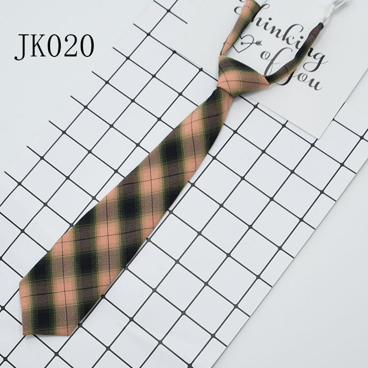 Shirt Necktie Women College Style JK Plaid Uniform  Detachable Collars Removable Ties Apparel Accessories галстук женский