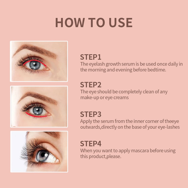QIBEST Eyelash Growth Enhancer Natural Medicine Treatments Eye Lashes Serum Mascara Eyelash Lift Lengthening Eyebrow Growth