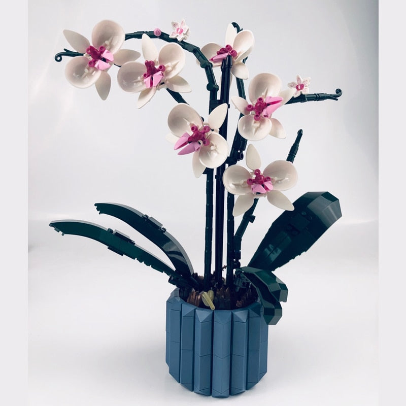 Moc Bouquet Orchid block flower Succulents Potted Building Blocks FIT for 10311 Romantic Kit Assembly Building Toy girl gift
