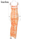 Hawthaw Women Summer Party Sleeveless Slim Printed Bodycon Beach Long Dress 2021 Female Clothing Streetwear Wholesale Items